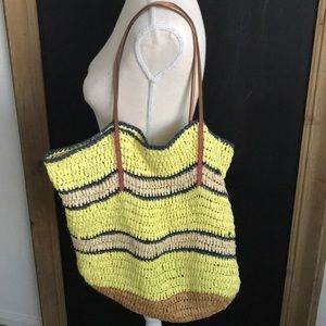 Loft Striped Straw Tote